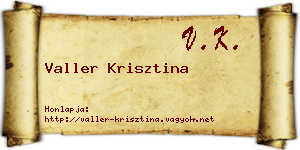 Valler Krisztina névjegykártya